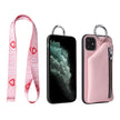 PU lærreim Cord Mynt Veske Telefonvesker Crossbody Neck Lanyard Lommebokdeksel