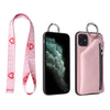 PU lærreim Cord Mynt Veske Telefonvesker Crossbody Neck Lanyard Lommebokdeksel