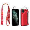 PU lærreim Cord Mynt Veske Telefonvesker Crossbody Neck Lanyard Lommebokdeksel