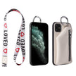 PU lærreim Cord Mynt Veske Telefonvesker Crossbody Neck Lanyard Lommebokdeksel