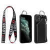 PU lærreim Cord Mynt Veske Telefonvesker Crossbody Neck Lanyard Lommebokdeksel